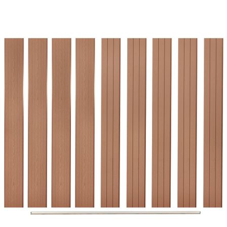Panneaux de clôture de remplacement 9 pcs WPC 170 cm Marron