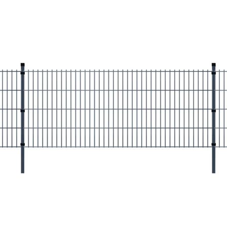 Panneaux et poteaux de clôture 2D pour jardin 2008x2030 mm 12 m 2