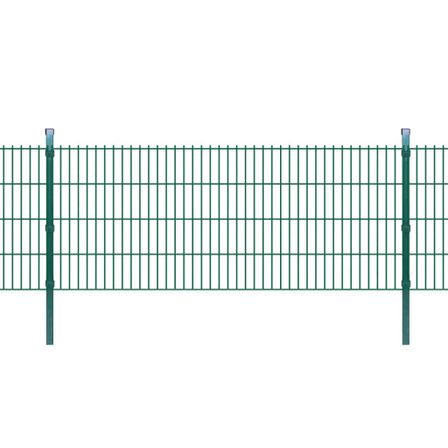Panneaux et poteaux de clôture 2D pour jardin 2008x830 mm 12 m vert