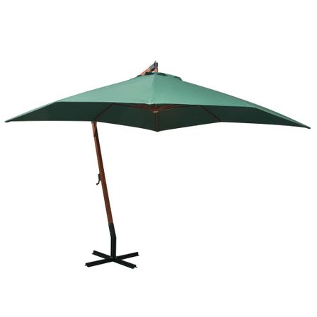 Parasol 300 x 300 cm Poteau en bois Vert