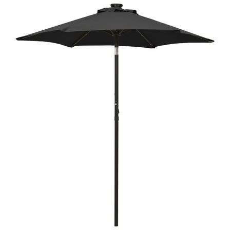 Parasol avec lumières LED Noir 200x211 cm Aluminium