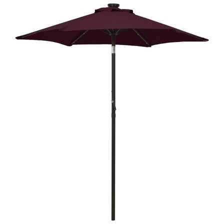 Parasol avec lumières LED Rouge bordeaux 200x211 cm Aluminium