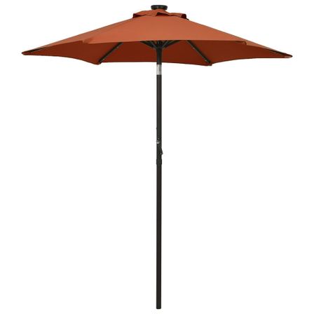Parasol avec lumières LED Terre cuite 200x211 cm Aluminium