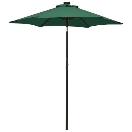Parasol avec lumières LED Vert 200x211 cm Aluminium