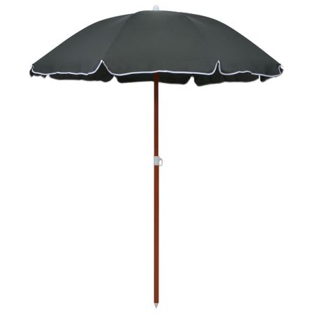 Parasol avec mât en acier 180 cm Anthracite