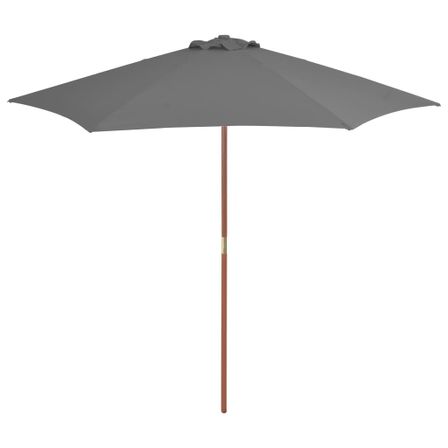 Parasol d'extérieur avec mât en bois 270 cm Anthracite