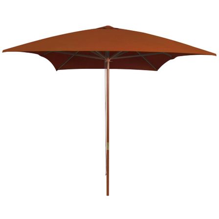 Parasol d'extérieur avec mât en bois Terre cuite 200x300 cm