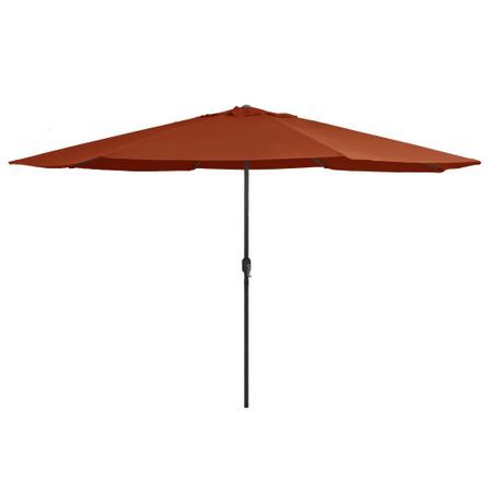 Parasol d'extérieur avec mât en métal 400 cm Terre cuite