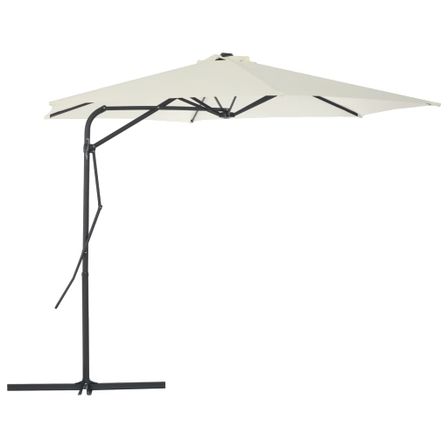 Parasol d'extérieur avec poteau en acier 300 cm Sable