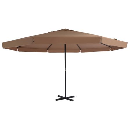 Parasol d'extérieur avec poteau en aluminium 500 cm Taupe