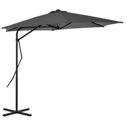 Parasol d'extérieur déporté avec poteau en acier 300 cm Anthracite