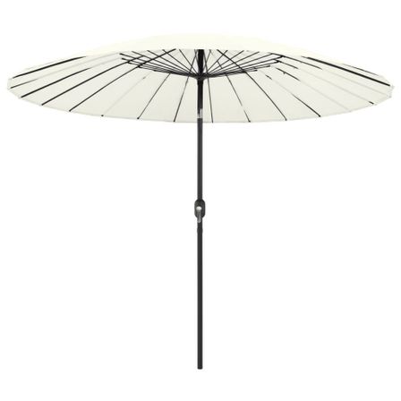 Parasol d'extérieur et mât avec aluminium 270 cm Blanc sable