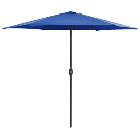 Parasol d'extérieur et mât en aluminium 270x246 cm Bleu azuré