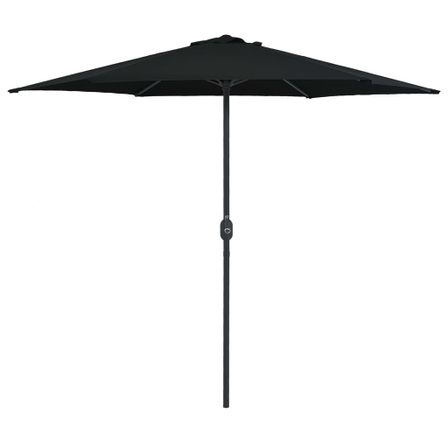 Parasol d'extérieur et mât en aluminium 270x246 cm Noir
