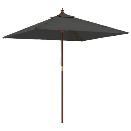 Parasol de jardin avec mât en bois anthracite 198x198x231 cm