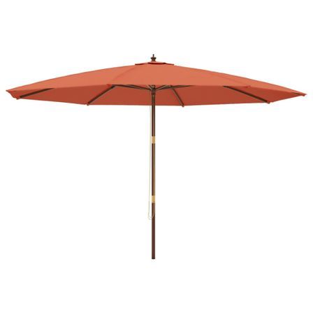 Parasol de jardin avec mât en bois terre cuite 400x273 cm