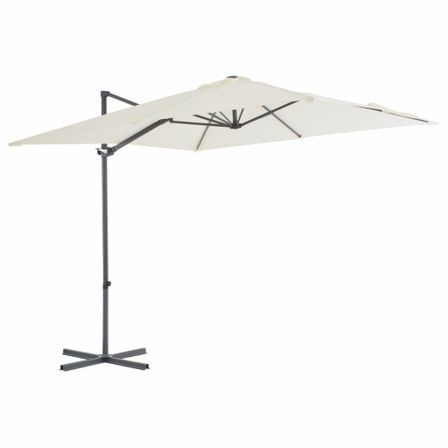 Parasol en porte-à-faux avec mât en acier 250 x 250 cm Sable