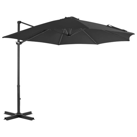 Parasol en porte-à-faux et poteau en aluminium 300cm Anthracite