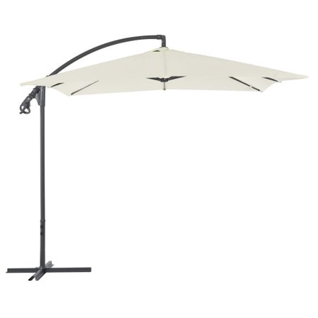 Parasol en porte-à-feux avec poteau en acier 250 x 250 cm Sable