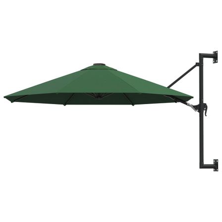 Parasol mural avec mât métallique 300 cm Vert