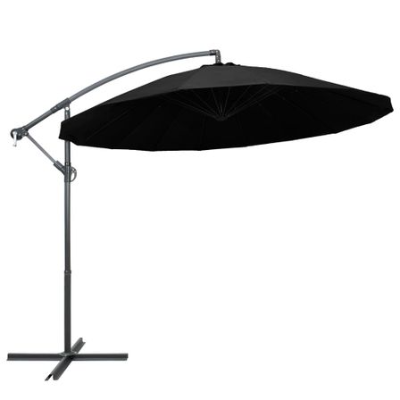 Parasol suspendu Noir 3 m Mât en aluminium