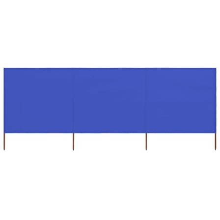 Paravent 3 panneaux Tissu 400 x 120 cm Bleu azuré