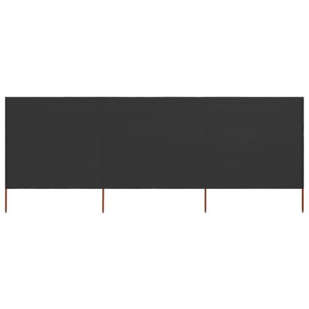 Paravent 3 panneaux Tissu 400 x 160 cm Anthracite