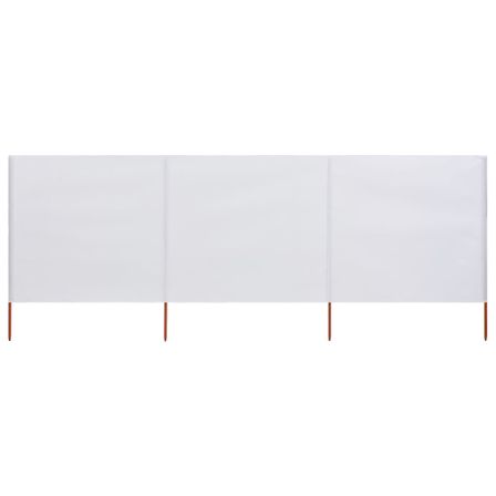 Paravent 3 panneaux Tissu 400 x 160 cm Blanc sable