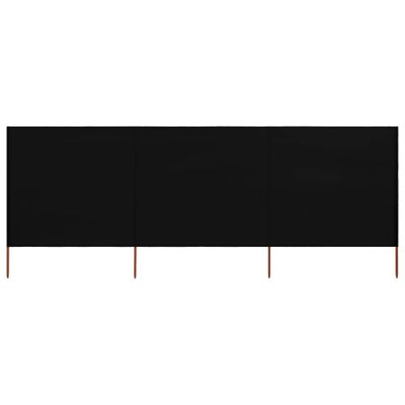 Paravent 3 panneaux Tissu 400 x 160 cm Noir