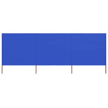 Paravent 3 panneaux Tissu 400 x 80 cm Bleu azuré