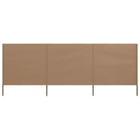 Paravent 3 panneaux Tissu 400 x 80 cm Taupe