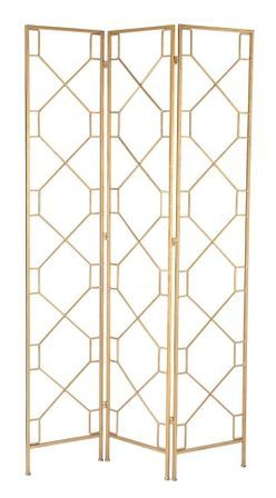 Paravent 3 volets métal doré Ysarg