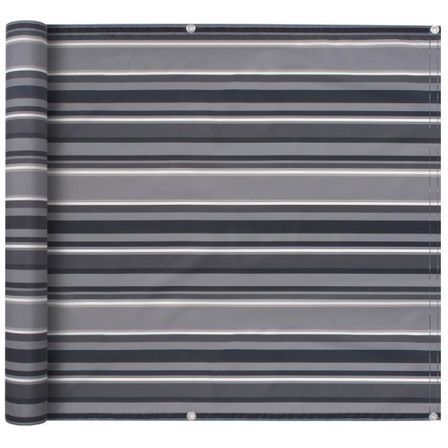 Paravent de balcon Tissu Oxford 90 x 600 cm Bande Gris
