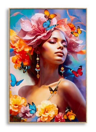 Peinture sur toile laquée marty avec cadre -b- cm 62 x 4 x 92