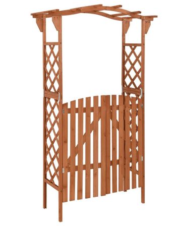 Pergola avec portail 116x40x204 cm Bois de sapin massif