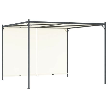 Pergola avec toit réglable Crème Blanc 3x3 m Acier