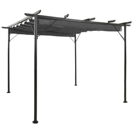 Pergola avec toit rétractable Anthracite 3x3 m Acier 180 g/m²