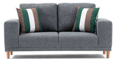 Petit canapé 2 places tissu gris Zendy 162 cm