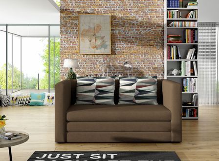 Petit canapé convertible tissu marron Mouva 132 cm