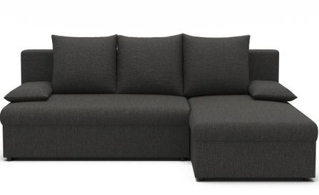 Canapé d’angle réversible convertible GARY en tissu côtelé – 206 cm