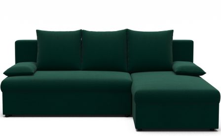 Canapé d’angle réversible convertible GARY en tissu côtelé – 206 cm