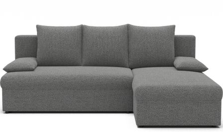 Canapé d’angle réversible convertible GARY en tissu côtelé – 206 cm
