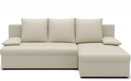 Canapé d’angle réversible convertible GARY en tissu côtelé – 206 cm