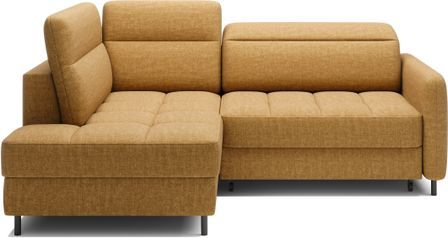 Petit canapé d'angle en tissu convertible avec coffre BOREA 208 cm