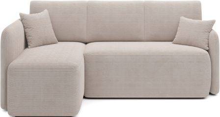 Petit canapé d'angle en velours côtelé convertible avec coffre Takin 206 cm