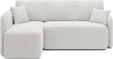 Petit canapé d'angle en velours côtelé convertible avec coffre Takin 206 cm