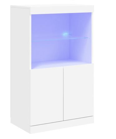 Petit meuble 2 portes et niches éclairage LED - Collection Arizona