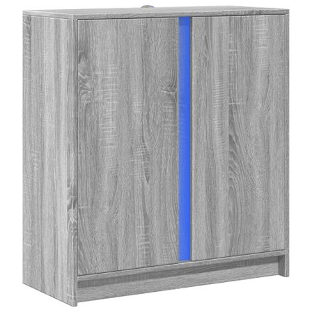 Petit meuble 2 portes moderne avec éclairage LED - Collection Arizona