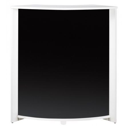Petit meuble bar blanc BARNO 97 cm – Comptoir compact avec tablettes réglables