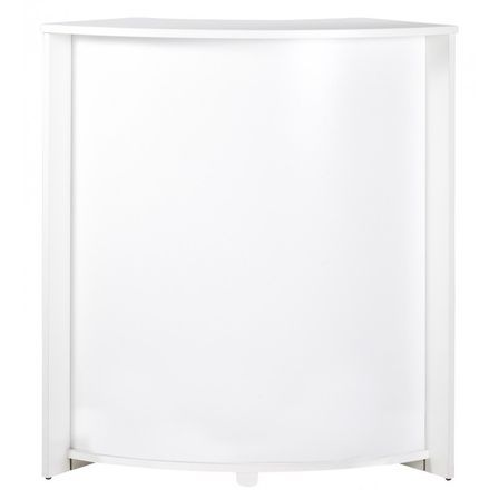 Petit meuble bar blanc BARNO 97 cm – Comptoir compact avec tablettes réglables